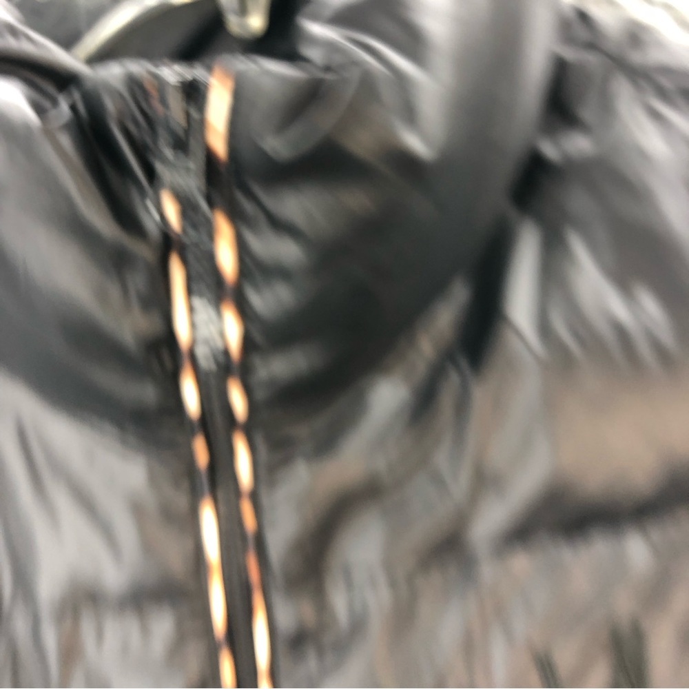 Pink Victorias Secret Jacket Small Black Puffer Full Zip Vest Cheetah Accent - Picture 6 of 12